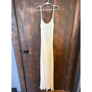 Victoria La Plage a la Francaise Cowrie Shell White Gauze Maxi Dress S/M Beach